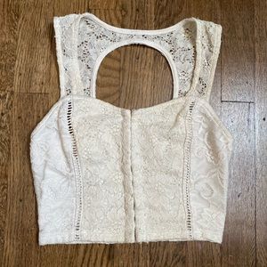 Ivory Lace Crop Top